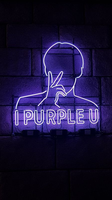 Bts Purple Aesthetic Neon Light Wallpaper Download | MobCup
