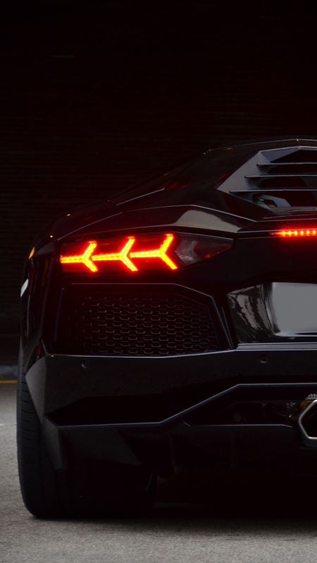 Black Lamborghini Back Light Wallpaper Download | MobCup