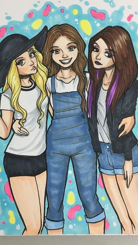 Download Friends Tumblr Lindo Amigas  3 Best Friends Drawing Of Three Best  Friends Girls PngBest Friends Png  free transparent png images   pngaaacom