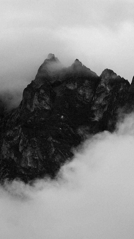 Fog Snow Covered Mountains Black Aesthetic HD wallpaper  Peakpx