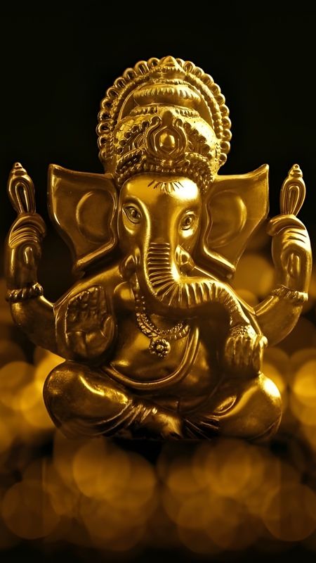 Shri Ganesh Ji Ke - Golden Statue Wallpaper Download | MobCup