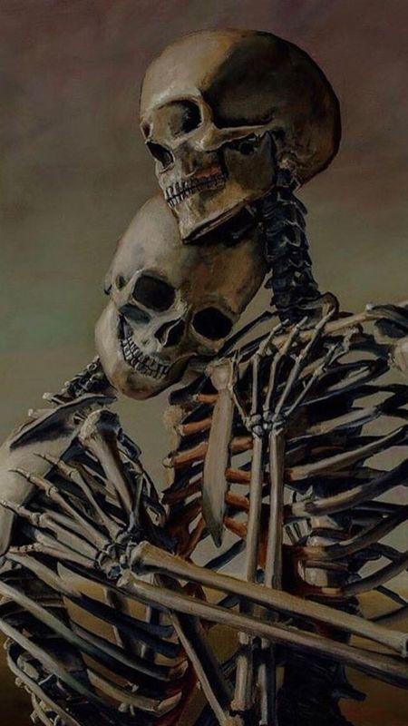Download Cute Skeleton iPhone Couple Wallpaper  Wallpaperscom