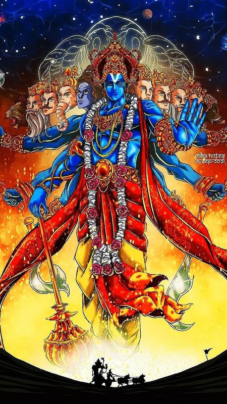 Lord Vishnu - Yellow Background Wallpaper Download | MobCup