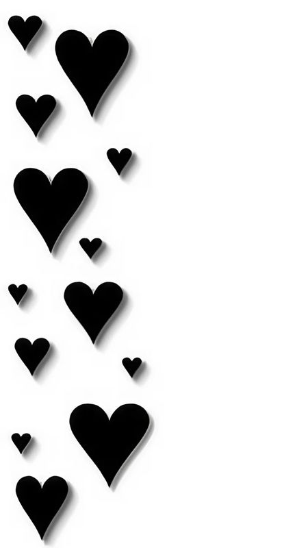 love heart black and white