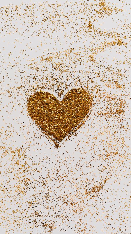 Gold Glitter Heart Wallpaper Download | MobCup