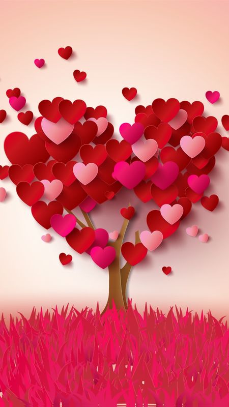 L Love You - Beautiful - Red Heart Tree Wallpaper Download | MobCup