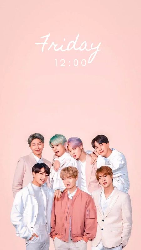 Bts Group Photo - Pink Background Wallpaper Download | MobCup