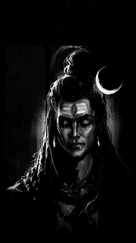 Lord Shiva Hd - Black Painting Wallpaper Download | MobCup