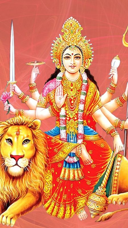Mata Rani Sitting On Lion Wallpaper Download | MobCup
