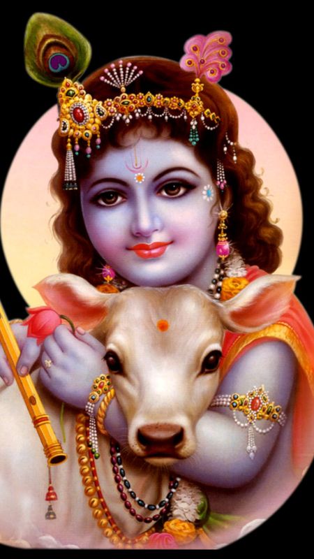 Lord Krishna Images For Mobile With Cow Wallpaper Download | MobCup