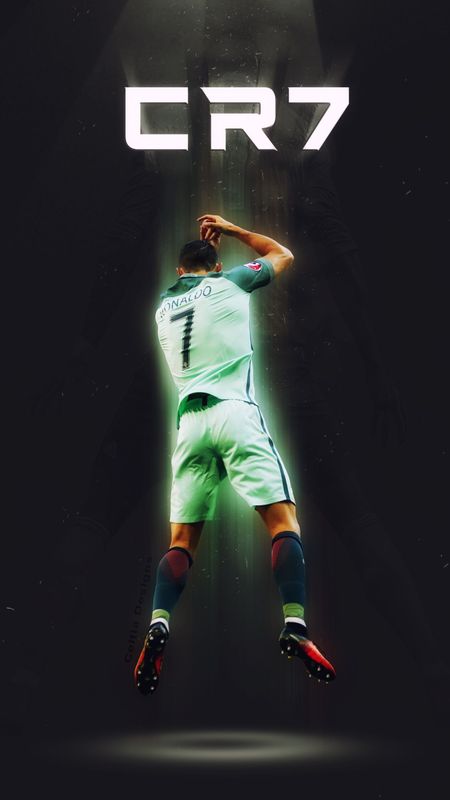 Cristiano Ronaldo In Green Jersey Wallpaper Download