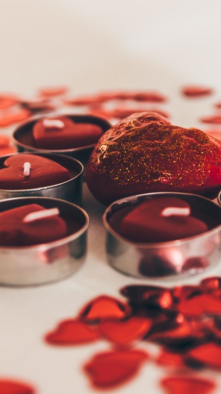 Love Hd - Heart Shaped Candles Wallpaper Download | MobCup