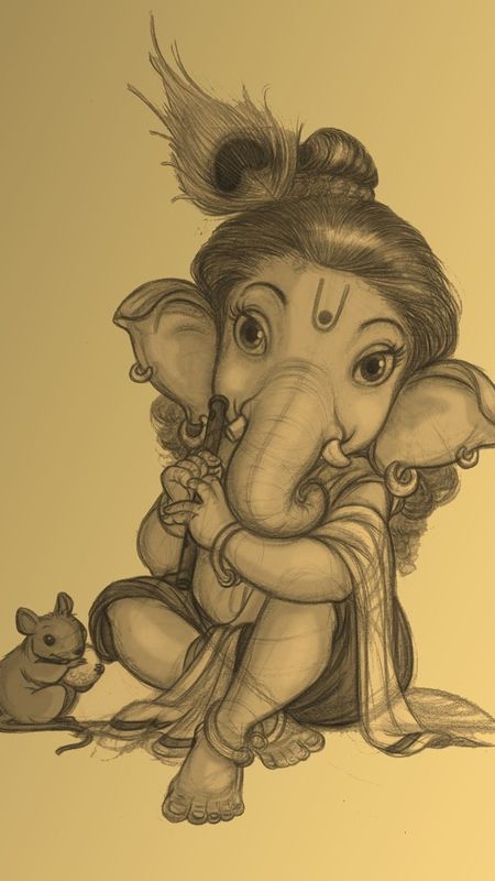 Bal Ganesha Drawing by Sayali Phansekar - Pixels