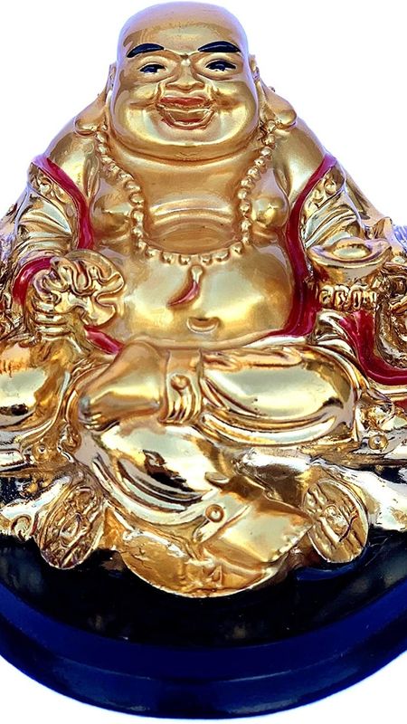 Laughing Buddha | Golden Wallpaper Download | MobCup