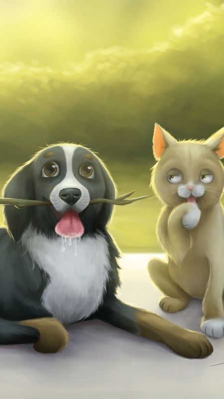 Cute cats and dogs cartoon HD wallpapers  Pxfuel