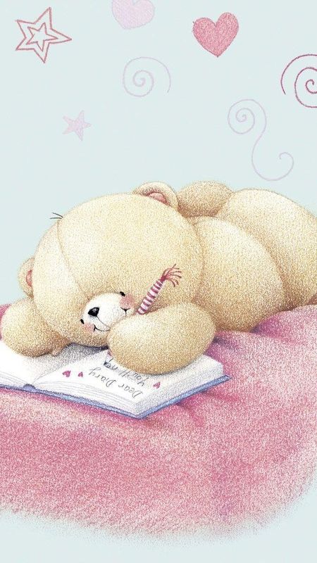 Cute Teddy Bear - Beautiful - Painting Wallpaper Download | MobCup