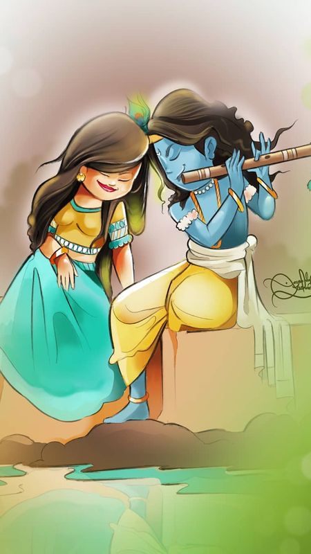 Cute Radha Krishna Wallpaper Download | MobCup