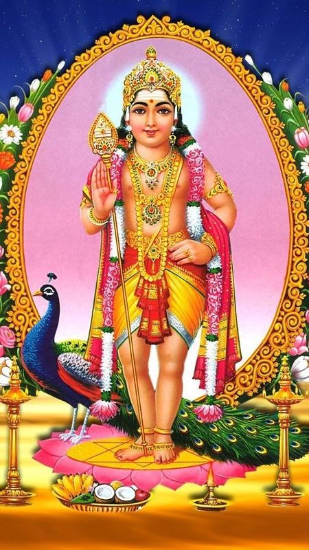 Murugan Photo Standing On Lotus Wallpaper Download | MobCup