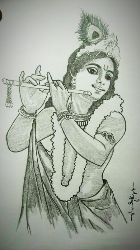 Kids corner - Pencil sketch ideas of lord Krishna 🌷🌹 | Facebook