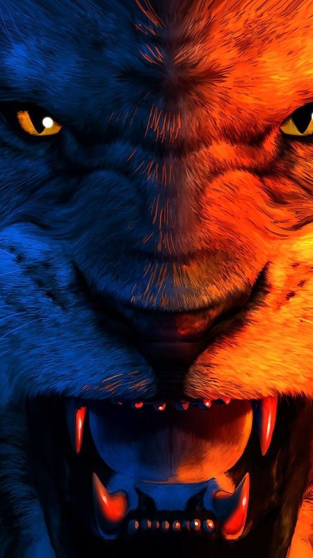 Blue Lion - Lion Face Wallpaper Download | MobCup