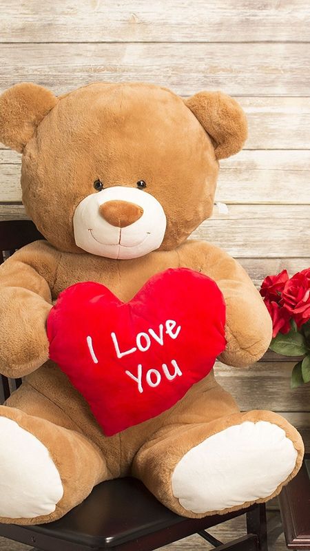 Teddy Bear Love - Red Heart - Love You Wallpaper Download | MobCup