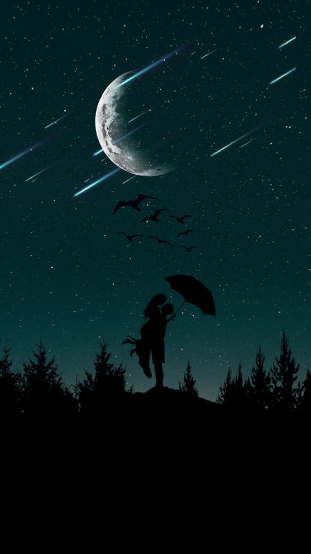 Couple Silhouettes Love Wallpaper
