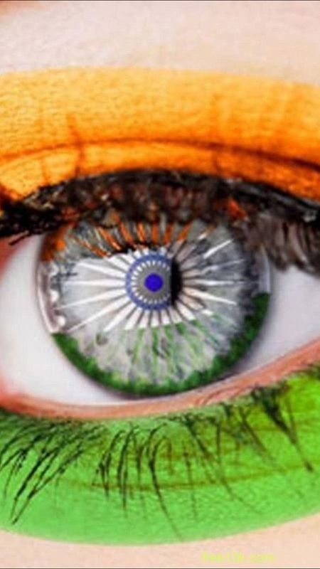 Indian Flag Photo On Eyes Wallpaper Download | MobCup