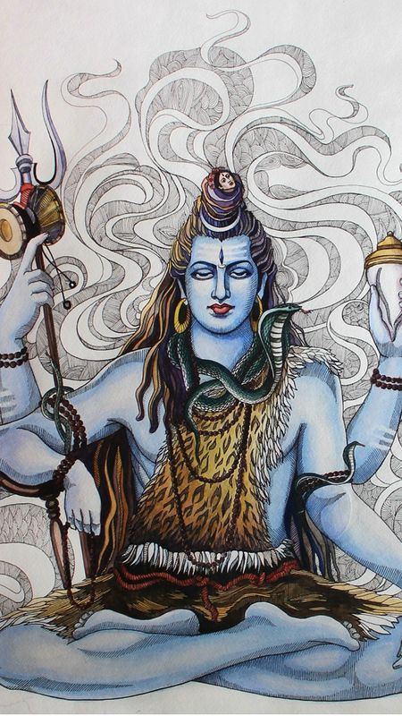 Jai Mahakal - Jai Shiv Shankar - Painting Wallpaper Download | MobCup
