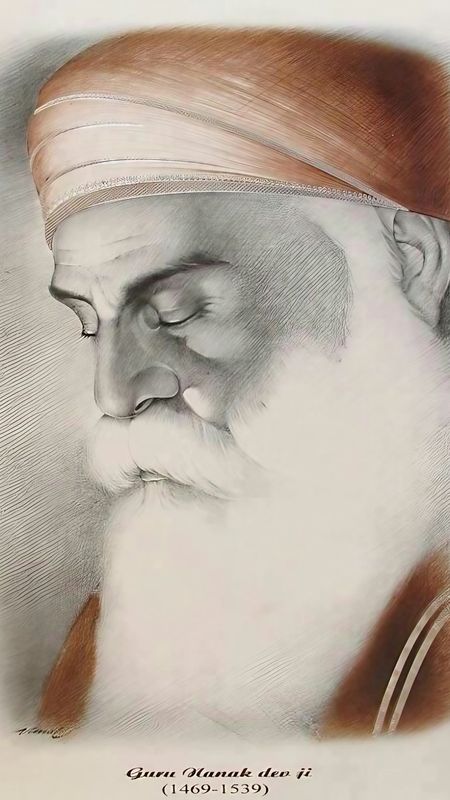 Pencil Sketch of Guru Nanak Dev Ji by Tarang Ahuja | DesiPainters.com
