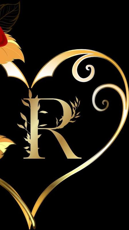 R Name - Beautiful - Golden Alphabet Wallpaper Download | MobCup