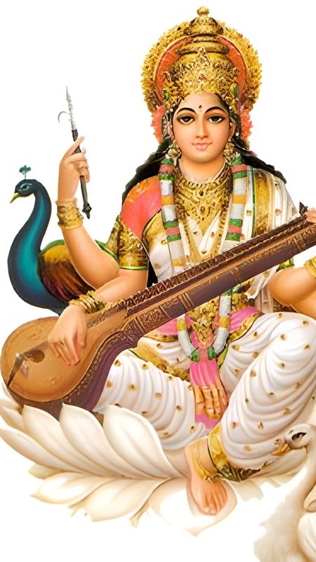 saraswati with peacock