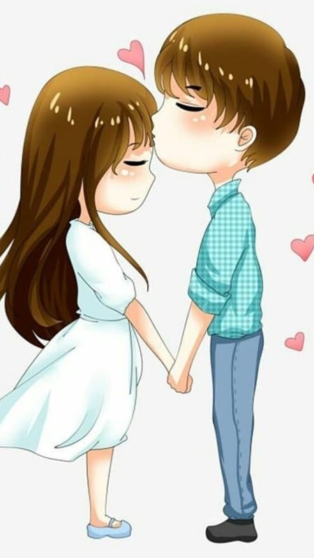 Cute Cartoon Couple Holding Hands Wallpaper Download | MobCup