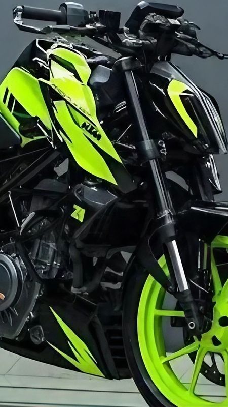 Ktm Duke 390 Modified Green Neon Graphics Wallpaper Download MobCup