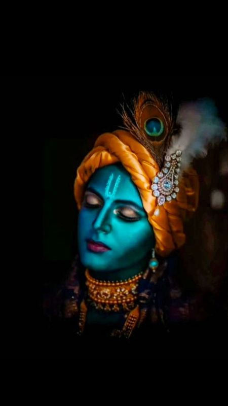 Lord Krishna Hd Face Look Wallpaper Download | MobCup