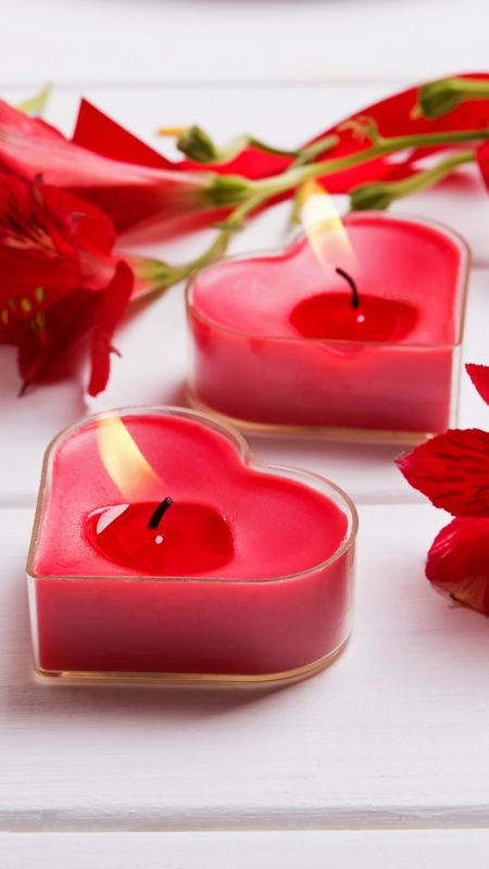 Candle - Red Heart - Candles Wallpaper Download | MobCup