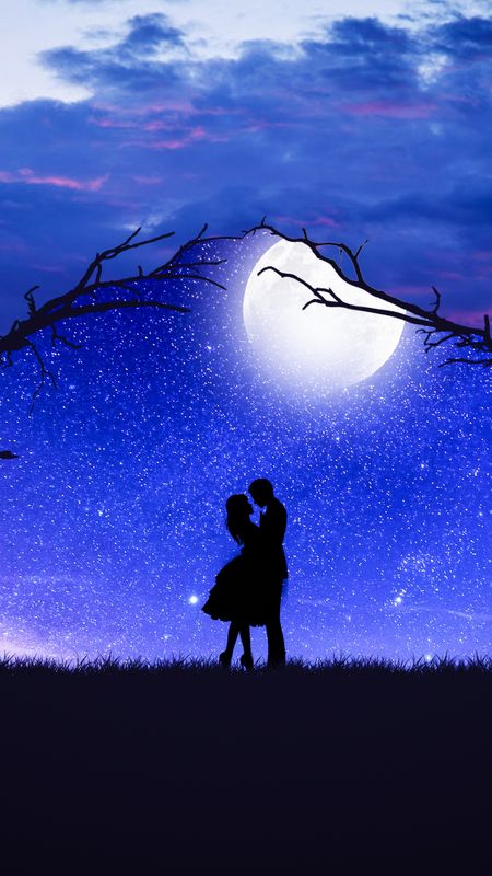 Cute Couple Love - Stars Background Wallpaper Download | MobCup