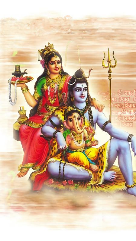 Shiv Parvati Ganesh - ganesh ji Wallpaper Download | MobCup