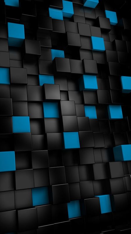 Black and Blue Blocks Wallpaper Download | MobCup