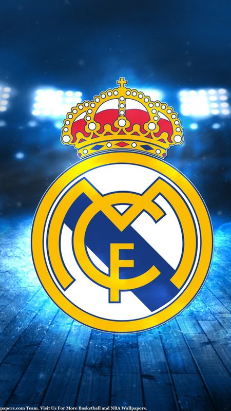 Real Madrid - Blue Background - Logo Wallpaper Download | MobCup