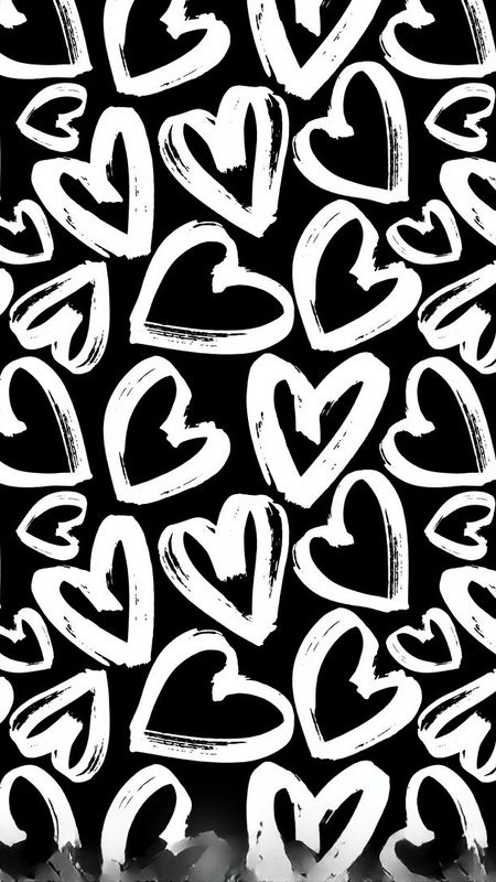 Black And White Heart - Chalk Written Wallpaper Download | MobCup