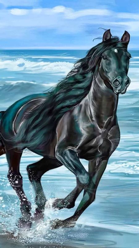 Running Horse Painting Work Wallpaper Download | MobCup