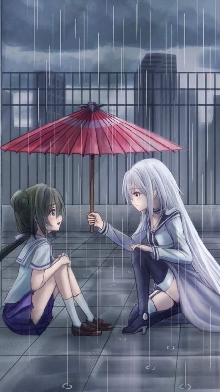 Anime Best Friends - Rain Wallpaper Download | MobCup