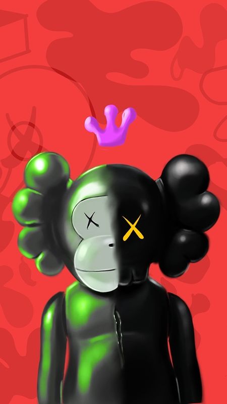 Kaws - Red Background Wallpaper