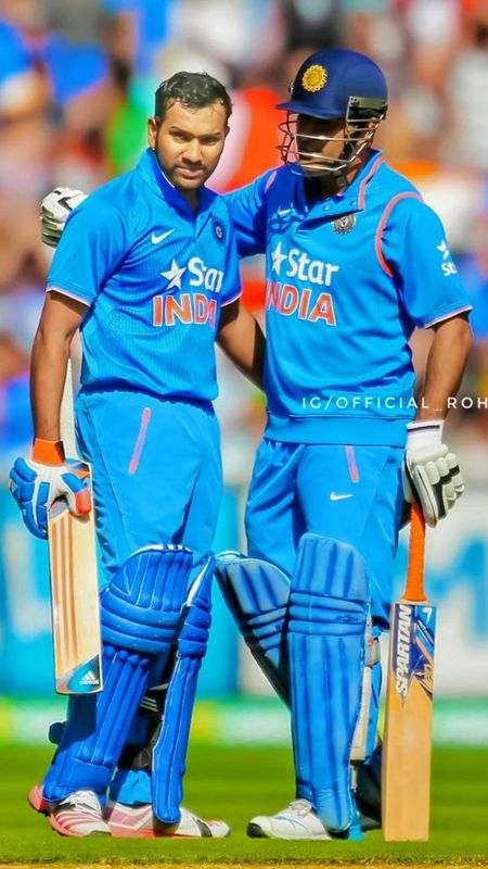 Rohit Sharma Hd With Ms Dhoni Wallpaper Download | MobCup