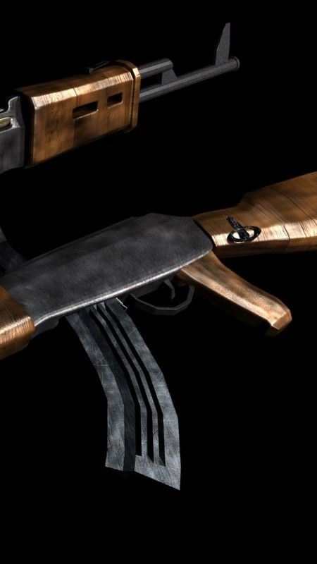 Ak 47 Gun With Golden Wallpaper Download | MobCup