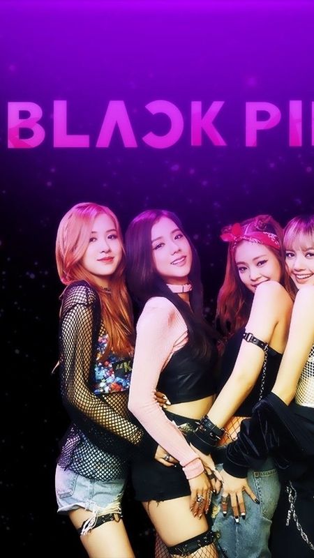 Blackpink Logo Colourful With Group Wallpaper Download | MobCup