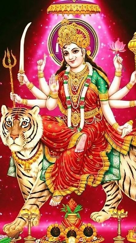 Mata Rani Photo - Devi Maa - Pink Light Background Wallpaper Download ...