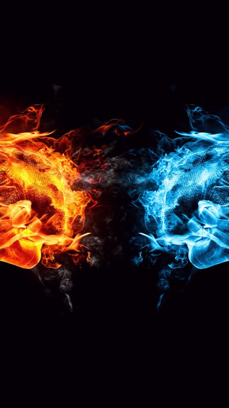 blue and red fire hd