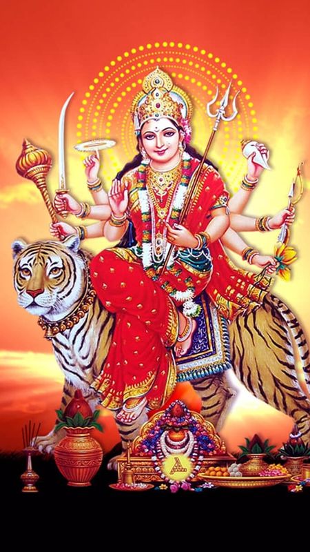 Durga Devi - Colorful Background Wallpaper Download | MobCup