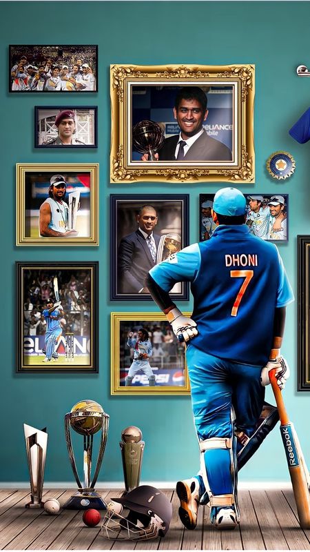 Ms Dhoni Looking At His Frames Wallpaper Download | MobCup